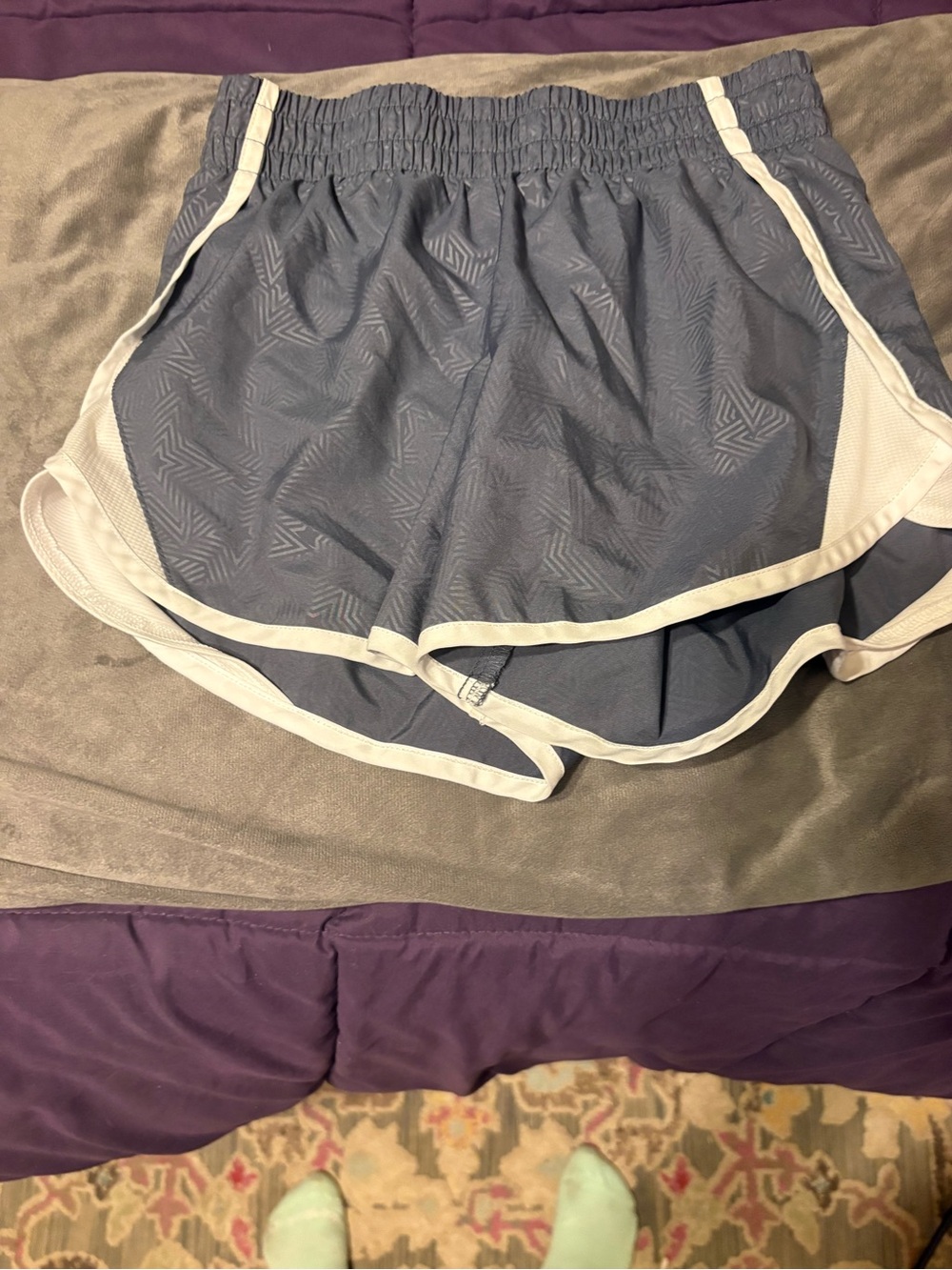 Athletic Works Slate Blue Running Shorts with White Trim